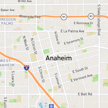 Map of Anaheim